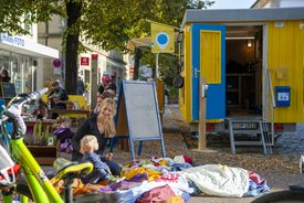 „Eine Unterhaltung im Freien“ in Esslingen am Neckar im Rahmen des Projekts SPIEL:RAUM der KulturRegion Stuttgart 2021-2022