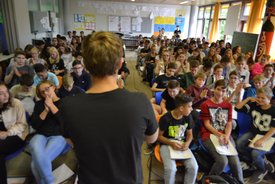 Workshop mit Lars Ruppel in Ditzingen im Rahmen des Projekts #sprichklartext der KulturRegion Stuttgart 2017