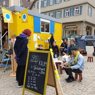 Der Bauwagen in Vaihingen an der Enz im Rahmen des Projekts SPIEL:RAUM der KulturRegion Stuttgart 2021-2022