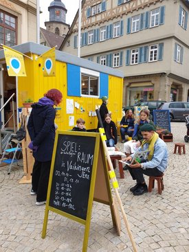 Der Bauwagen in Vaihingen an der Enz im Rahmen des Projekts SPIEL:RAUM der KulturRegion Stuttgart 2021-2022