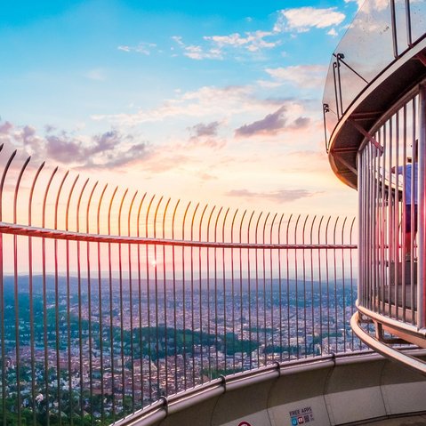 Blick in die Region vom Fernsehturm stuttgart aus.