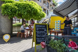 Der Bauwagen in Filderstadt im Rahmen des Projekts SPIEL:RAUM der KulturRegion Stuttgart 2021-2022