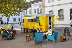 Der Bauwagen in Esslingen am Neckar im Rahmen des Projekts SPIEL:RAUM der KulturRegion Stuttgart 2021-2022