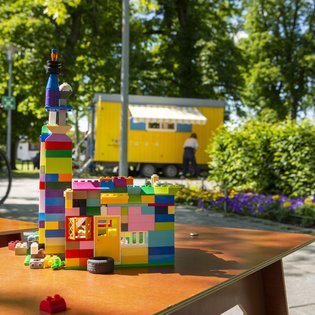 Der Bauwagen in Marbach am Neckar im Rahmen des Projekts SPIEL:RAUM der KulturRegion Stuttgart 2021-2022