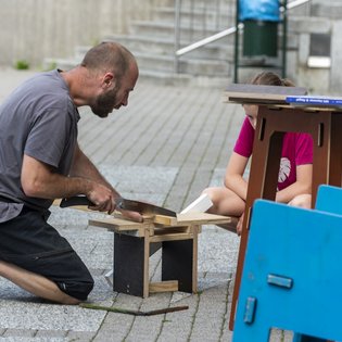 Der Bauwagen in Ditzingen im Rahmen des Projekts SPIEL:RAUM der KulturRegion Stuttgart 2021-2022