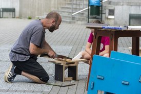 Der Bauwagen in Ditzingen im Rahmen des Projekts SPIEL:RAUM der KulturRegion Stuttgart 2021-2022