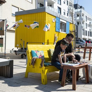 Der Bauwagen in Winnenden im Rahmen des Projekts SPIEL:RAUM der KulturRegion Stuttgart 2021-2022