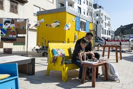 Der Bauwagen in Winnenden im Rahmen des Projekts SPIEL:RAUM der KulturRegion Stuttgart 2021-2022