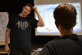 Workshop mit Bas Böttcher in Ditzingen im Rahmen des Projekts #sprichklartext der KulturRegion Stuttgart 2017