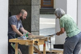Der Bauwagen in Ditzingen im Rahmen des Projekts SPIEL:RAUM der KulturRegion Stuttgart 2021-2022