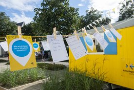 Der Bauwagen in Nürtingen im Rahmen des Projekts SPIEL:RAUM der KulturRegion Stuttgart 2021-2022