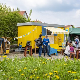Der Bauwagen in Bad Boll im Rahmen des Projekts SPIEL:RAUM der KulturRegion Stuttgart 2021-2022