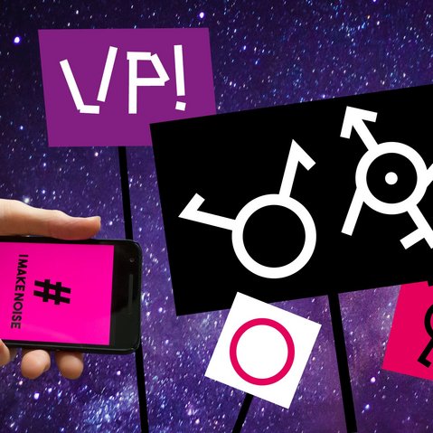 Kunstrprojekt "Purple Noise – UP!" von Cornelia Sollfrank beim Festival "Drehmoment" der KulturRegion Stuttgart 2018