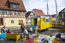 Der Bauwagen in Waldenbuch im Rahmen des Projekts SPIEL:RAUM der KulturRegion Stuttgart 2021-2022