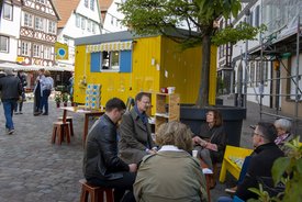Der Bauwagen in Leonberg im Rahmen des Projekts SPIEL:RAUM der KulturRegion Stuttgart 2021-2022