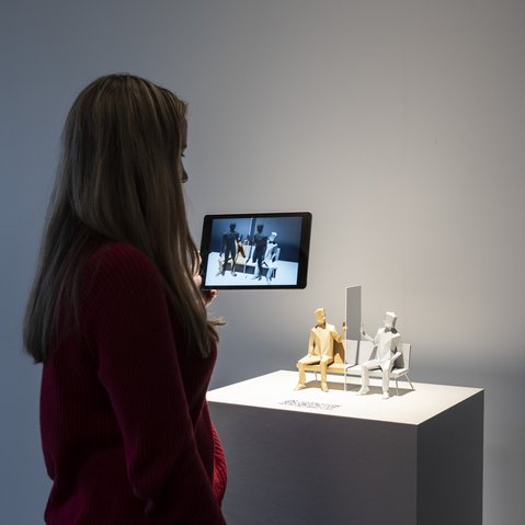 Kunstprojekt "instafacewhatssnap (Vanity Bench)" von Joachim Sauter beim Festival "Drehmoment" der KulturRegion Stuttgart 2018