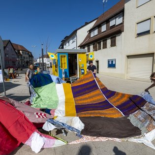 „Eine Unterhaltung im Freien“ in Winnenden im Rahmen des Projekts SPIEL:RAUM der KulturRegion Stuttgart 2021-2022