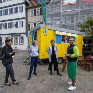 Der Bauwagen in Leonberg im Rahmen des Projekts SPIEL:RAUM der KulturRegion Stuttgart 2021-2022