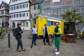 Der Bauwagen in Leonberg im Rahmen des Projekts SPIEL:RAUM der KulturRegion Stuttgart 2021-2022