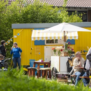 Der Bauwagen in Bad Boll im Rahmen des Projekts SPIEL:RAUM der KulturRegion Stuttgart 2021-2022
