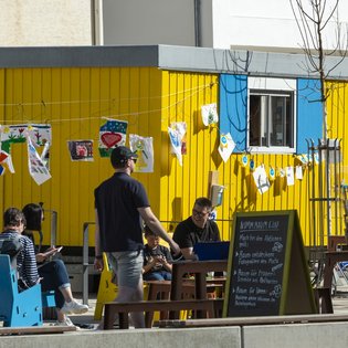 Der Bauwagen in Winnenden im Rahmen des Projekts SPIEL:RAUM der KulturRegion Stuttgart 2021-2022