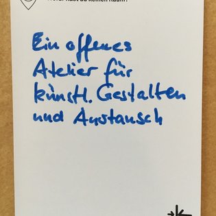 Postkarte mit Ideen von Besucher:innen des Bauwagens im Rahmen des Projekts SPIEL:RAUM der KulturRegion Stuttgart 2021-2022