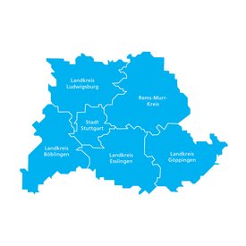 Karte der Region Stuttgart