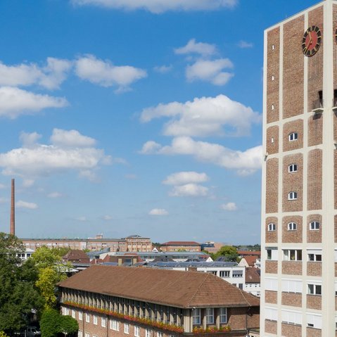 Blick auf Rathausturm - Aussenansicht