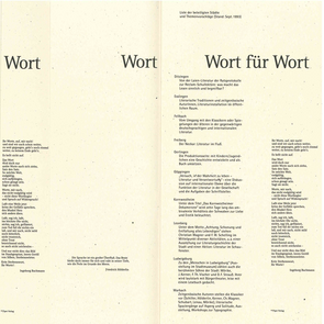 Projekt "Wort für Wort" der KulturRegion Stuttgart 1994
