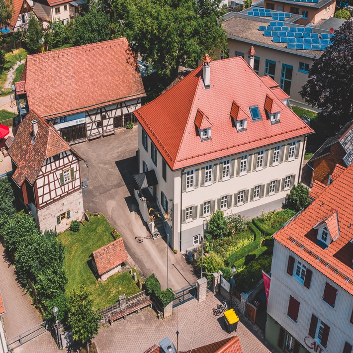 Blick von oben auf das Gebäude des Museums.