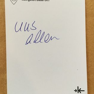 Postkarte mit Ideen von Besucher:innen des Bauwagens im Rahmen des Projekts SPIEL:RAUM der KulturRegion Stuttgart 2021-2022
