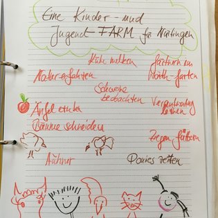 Ideen von Besucher:innen des Bauwagens im Rahmen des Projekts SPIEL:RAUM der KulturRegion Stuttgart 2021-2022