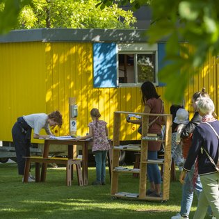 Der Bauwagen in Marbach am Neckar im Rahmen des Projekts SPIEL:RAUM der KulturRegion Stuttgart 2021-2022