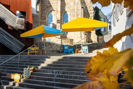 Der Bauwagen in Backnang im Rahmen des Projekts SPIEL:RAUM der KulturRegion Stuttgart 2021-2022
