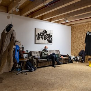 Abschlussfest im Stuttgarter Kunstverein Wagenhalle, Atelier Kestutis Svirnelis und Helmut Dietz