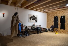 Abschlussfest im Stuttgarter Kunstverein Wagenhalle, Atelier Kestutis Svirnelis und Helmut Dietz