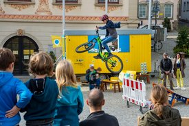 Der Bauwagen in Vaihingen an der Enz im Rahmen des Projekts SPIEL:RAUM der KulturRegion Stuttgart 2021-2022