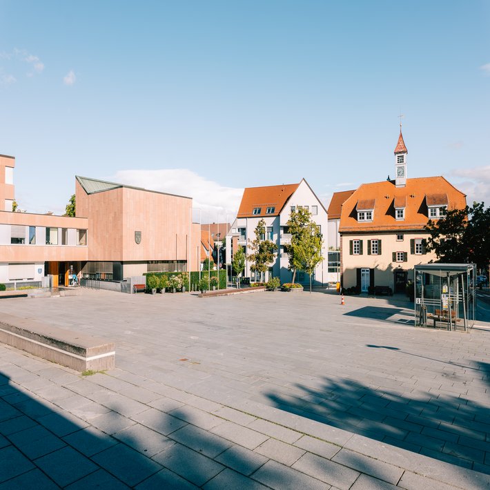 Blick auf den Rathausplatz in Gerlingen