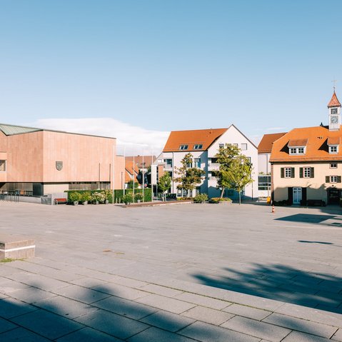 Blick auf den Rathausplatz in Gerlingen