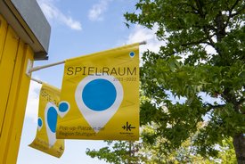 Der Bauwagen des Projekts SPIEL:RAUM der KulturRegion Stuttgart 2021-2022