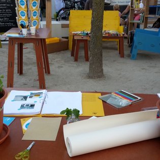 Der Bauwagen in Remseck am Neckar im Rahmen des Projekts SPIEL:RAUM der KulturRegion Stuttgart 2021-2022
