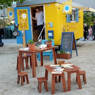 Der Bauwagen in Remseck am Neckar im Rahmen des Projekts SPIEL:RAUM der KulturRegion Stuttgart 2021-2022