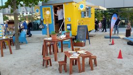 Der Bauwagen in Remseck am Neckar im Rahmen des Projekts SPIEL:RAUM der KulturRegion Stuttgart 2021-2022