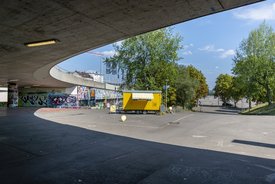 Der Bauwagen in Stuttgart im Rahmen des Projekts SPIEL:RAUM der KulturRegion Stuttgart 2021-2022