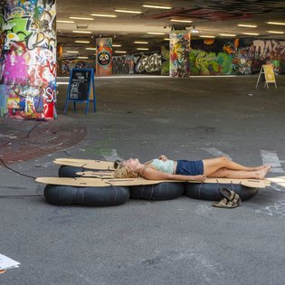 Der Bauwagen in Stuttgart im Rahmen des Projekts SPIEL:RAUM der KulturRegion Stuttgart 2021-2022