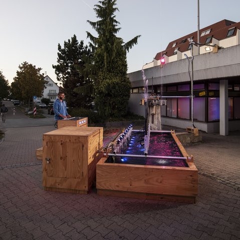 Kunstprojekt "Wasserorgel von Winnenden" von Niklas Roy beim Festival "Drehmoment" der KulturRegion Stuttgart 2018