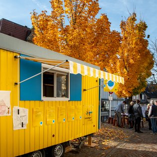 Der Bauwagen in Backnang im Rahmen des Projekts SPIEL:RAUM der KulturRegion Stuttgart 2021-2022