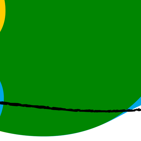 Grafisches Logo mit abstrakten, bunten Flächen mit einem schwarzen, wellenförmigen Strich. 