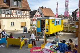 Der Bauwagen in Waldenbuch im Rahmen des Projekts SPIEL:RAUM der KulturRegion Stuttgart 2021-2022