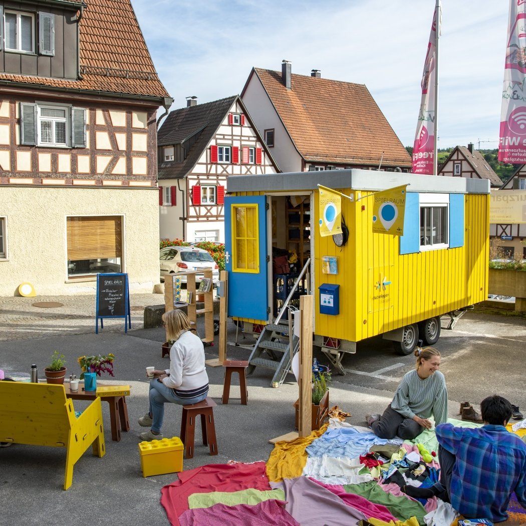 Der Bauwagen in Waldenbuch im Rahmen des Projekts SPIEL:RAUM der KulturRegion Stuttgart 2021-2022